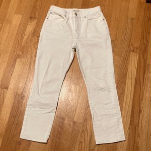 Madewell Women’s White Straight Cropped Jeans, Size 28, inseam 26
